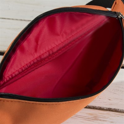Сумка поясная, отдел на молнии, регулируемый ремень, цвет оранжевый - фото 2005256