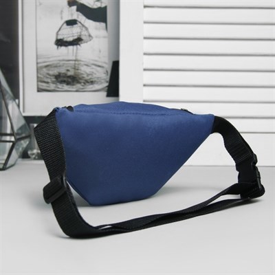 Сумка поясная, отдел на молнии, регулируемый ремень, цвет синий - фото 2005263