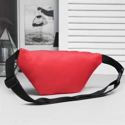 Сумка поясная, отдел на молнии, регулируемый ремень, цвет красный - фото 2005272