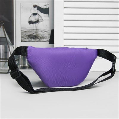 Сумка поясная, отдел на молнии, регулируемый ремень, цвет сиреневый - фото 2005278