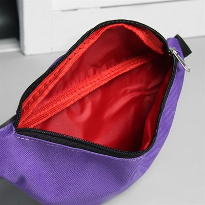 Сумка поясная, отдел на молнии, регулируемый ремень, цвет сиреневый - фото 2005279