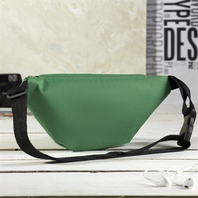 Сумка поясная, отдел на молнии, регулируемый ремень, цвет зелёный - фото 2005284