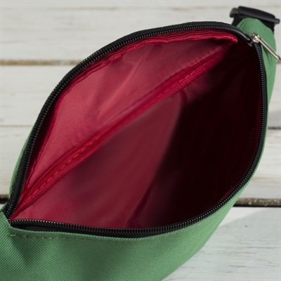 Сумка поясная, отдел на молнии, регулируемый ремень, цвет зелёный - фото 2005285
