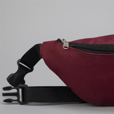 Сумка поясная, отдел на молнии, регулируемый ремень, цвет бордовый - фото 2005291