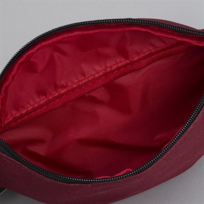 Сумка поясная, отдел на молнии, регулируемый ремень, цвет бордовый - фото 2005292