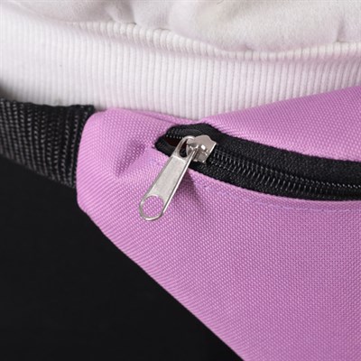 Сумка поясная, отдел на молнии, регулируемый ремень, цвет сиреневый - фото 2005295