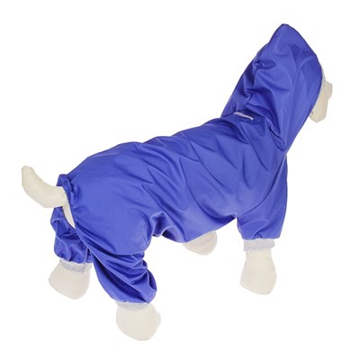 Куртка - ветровка для собак синяя, размер XS (ДС 18-20 см, ОШ 24 см, ОГ 27-30 см) - фото 201341