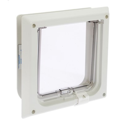 Дверца для кошек «БАРСИК», проём 145*145 мм, толщина двери 36-42 мм, белёный дуб - фото 2018300