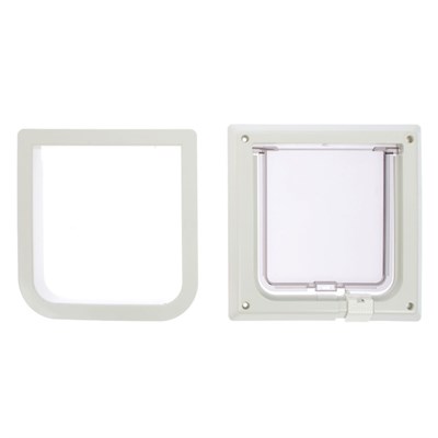 Дверца для кошек «БАРСИК», проём 145*145 мм, толщина двери 36-42 мм, белёный дуб - фото 2018303