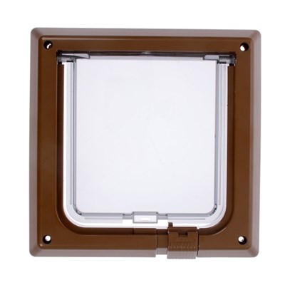 Дверца для кошек «БАРСИК», проём 145*145 мм, толщина двери 36-42 мм, итальянский орех - фото 2018308