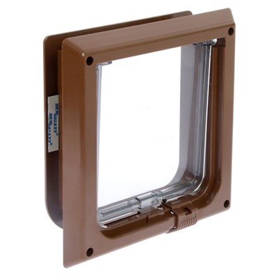 Дверца для кошек «БАРСИК», проём 145*145 мм, толщина двери 36-42 мм, итальянский орех - фото 2018309