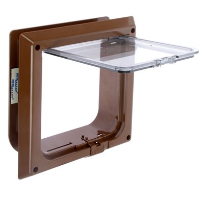 Дверца для кошек «БАРСИК», проём 145*145 мм, толщина двери 36-42 мм, итальянский орех - фото 2018310