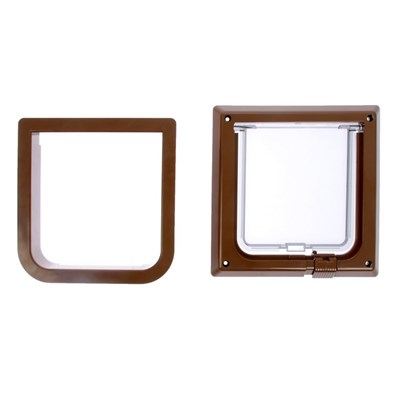 Дверца для кошек «БАРСИК», проём 145*145 мм, толщина двери 36-42 мм, итальянский орех - фото 2018312