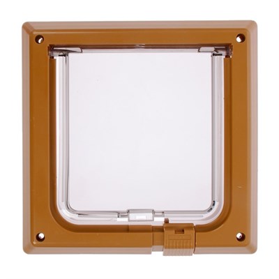 Дверца для кошек «БАРСИК», проём 145*145 мм, толщина двери 36-42 мм, миланский орех - фото 2018317