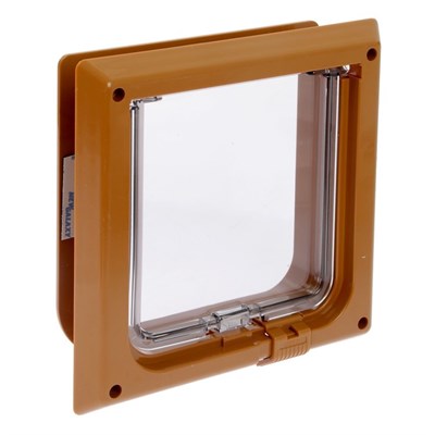 Дверца для кошек «БАРСИК», проём 145*145 мм, толщина двери 36-42 мм, миланский орех - фото 2018318