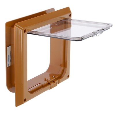 Дверца для кошек «БАРСИК», проём 145*145 мм, толщина двери 36-42 мм, миланский орех - фото 2018319