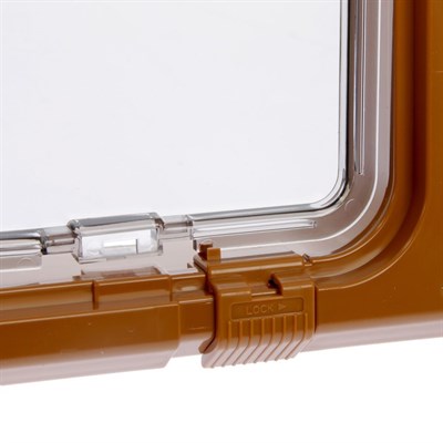 Дверца для кошек «БАРСИК», проём 145*145 мм, толщина двери 36-42 мм, миланский орех - фото 2018320