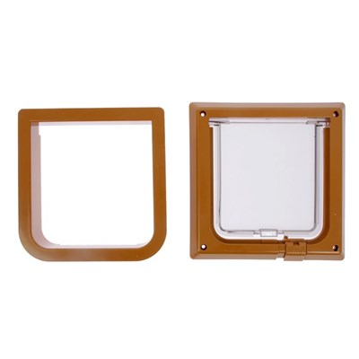 Дверца для кошек «БАРСИК», проём 145*145 мм, толщина двери 36-42 мм, миланский орех - фото 2018321