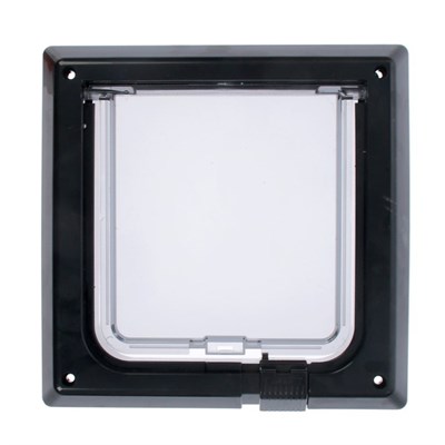 Дверца для кошек «БАРСИК», проём 145*145 мм, толщина двери 36-42 мм, чёрный - фото 2018326