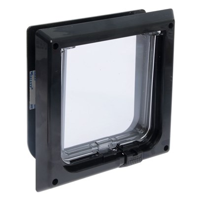 Дверца для кошек «БАРСИК», проём 145*145 мм, толщина двери 36-42 мм, чёрный - фото 2018327