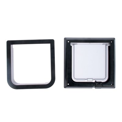 Дверца для кошек «БАРСИК», проём 145*145 мм, толщина двери 36-42 мм, чёрный - фото 2018330