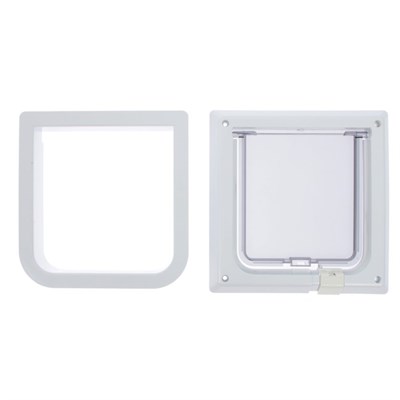 Дверца для кошек «БАРСИК», проём 145*145 мм, толщина двери 36-42 мм, белый - фото 2018339