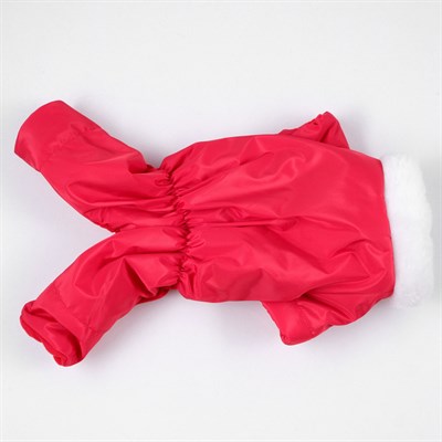 Комбинезон зимний с меховым воротником, M (ДС 24-26 см, ОШ 28 см, ОГ 34-36 см) красный - фото 2018499