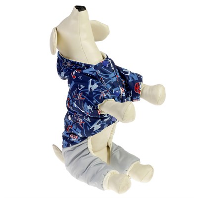 Комбинезон зимний для мопса/франц.бульдога, мальчик, XXL (ДС 32-34см, ОГ 54-56см), микс - фото 2018603