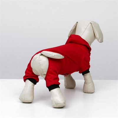 Комбинезон для собак, размер S (ДС 20-22 см, ОШ 26 см, ОГ 30-34 см), красный, - фото 2018762