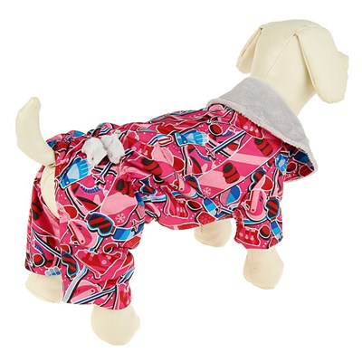 Комбинезон с меховым подкладом, S (дс-21 см, ош-26 см, ог-32 см), микс - фото 2018768