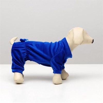 Комбинезон велюр, размер M (ДС 24-26 см, ОШ 28 см, ОГ 34-36 см), МИКС ЦВЕТОВ - фото 2018798