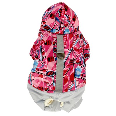 Комбинезон для мопса и фран бульдога зимний, девочка, XL (дс 28-30 см, ог 50-52 см), микс - фото 2019531