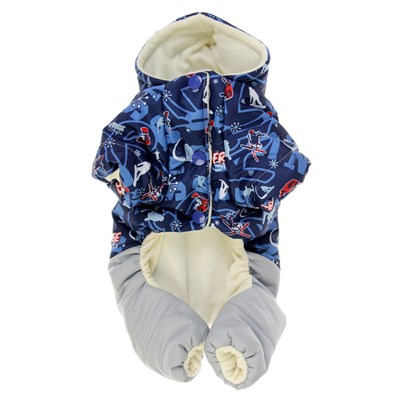 Комбинезон зимний для мопса/франц.бульдога, мальчик, XS (ДС 20-22см, ОГ 34-36см), микс - фото 2019536