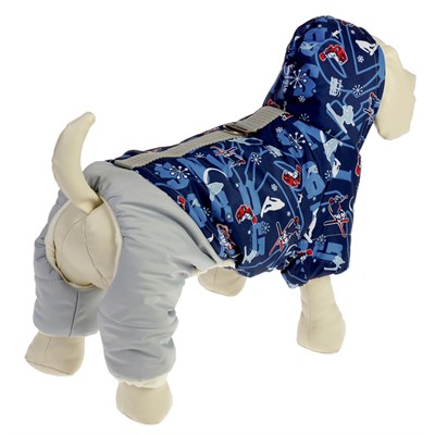 Комбинезон зимний для мопса/франц.бульдога, мальчик, XL (ДС 28-30см, ОГ 50-52см), микс - фото 2019546