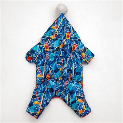 Комбинезон "Принт" с помпоном для собак, S (ДС 24-26 см, ОШ 28 см, ОГ 34-36 см) - фото 2019711