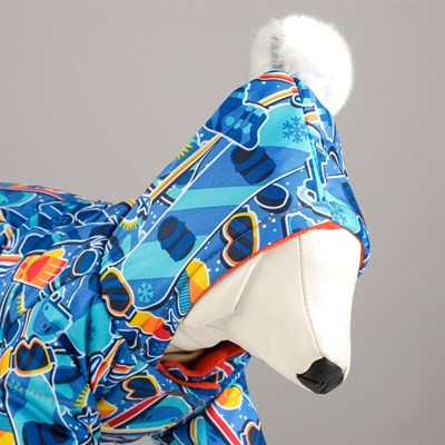 Комбинезон "Принт" с помпоном для собак, L (ДС 28-30 см, ОШ 32 см, ОГ 36-40 см) - фото 2019731