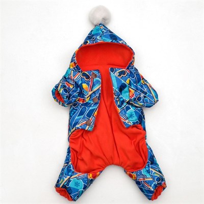 Комбинезон "Принт" с помпоном для собак, XL (ДС 32-34 см, ОШ 32 см, ОГ 40-44 см) микс - фото 2019745