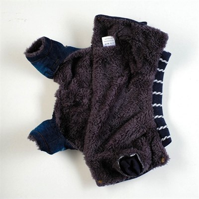 Комбинезон для собак, еврозима на меховом подкладе, XS (ОШ 18-22, ОГ 27-32, ДС 20 см), синий   43337 - фото 2019808