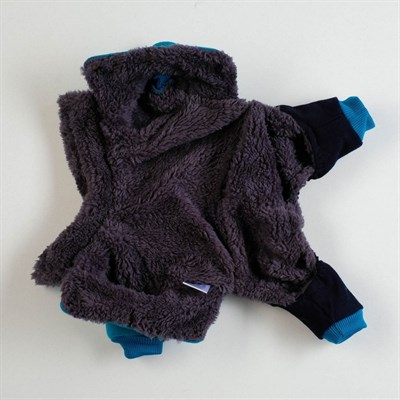 Комбинезон для собак, еврозима на меховом подкладе, XS (ОШ 18-22,ОГ 27-32,ДС 20 см), голубой   43337 - фото 2019814