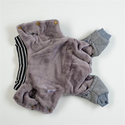 Комбинезон демисезонный на меховом подкладе, M (ОШ 26-30, ОГ 36-40, ДС 28 см), чёрный - фото 2019856