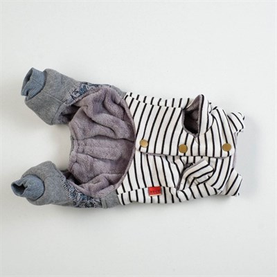 Комбинезон демисезонный на меховом подкладе, L (ОШ 29-34, ОГ 41-47, ДС 31 см), белый - фото 2019921