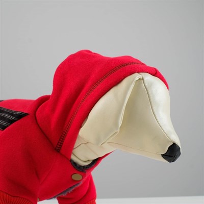 Комбинезон, еврозима на меховом подкладе, L (ОШ 29-34, ОГ 41-47, ДС 31 см), красно-черный - фото 2019949