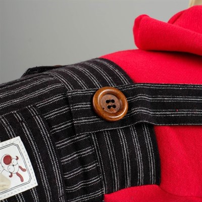 Комбинезон, еврозима на меховом подкладе, XL (ОШ 32-35, ОГ 46-53, ДС 35 см), красно-черный - фото 2019959