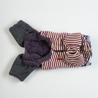 Комбинезон, еврозима на меховом подкладе, XL (ОШ 32-35, ОГ 46-53, ДС 35 см), красный - фото 2020044