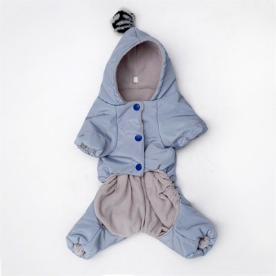 Комбинезон  зимний с капюшоном и помпоном, 3XL (дс 36-38 см, ош 36-37 см, ог 48-52 см) - фото 2020082