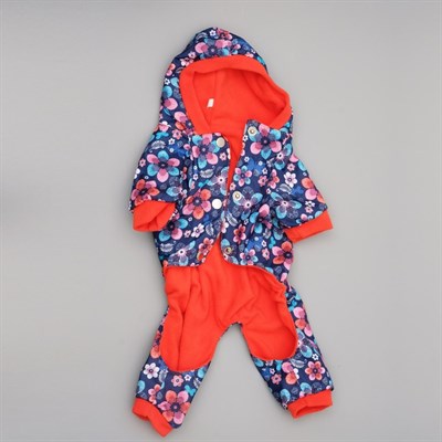 Комбинезон "Полянка" флисовый, размер XS (ДС 18-20 см, ОШ 24 см, ОГ 27-30 см) - фото 2020108