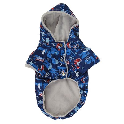 Куртка с капюшоном на меховом подкладе, XS (дс-17 см, ош-24 см, ог-30 см), микс - фото 2020632