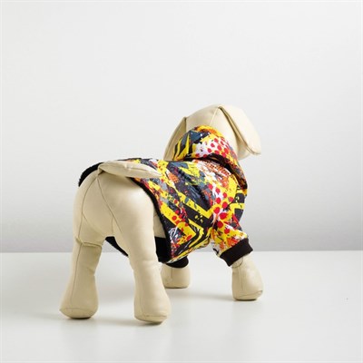 Куртка с капюшоном на меховом подкладе, L (дс-37 см, ош-32 см, ог-40 см), микс - фото 2020647