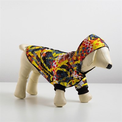 Куртка с капюшоном на меховом подкладе, L (дс-37 см, ош-32 см, ог-40 см), микс - фото 2020649