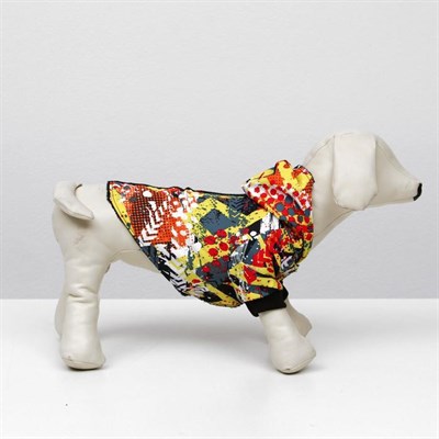 Куртка с капюшоном на меховом подкладе, S (дс-20 см, ош-26 см, ог-32 см), микс - фото 2020656